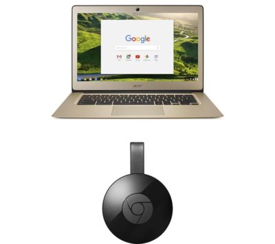 ACER 14 CB3-431 Chromebook & Chromecast Bundle - Gold